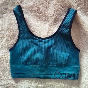 Calvin Klein Teal Ribbed Crop Top